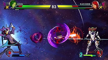 Dante & Gamora vs Black Widow & Jedah (Hardest IA) Marvel vs Capcom Infinite & Beyond