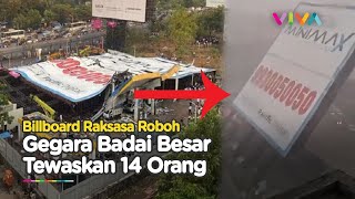 Nyawa Melayang, Detik-detik Puluhan Orang Tertimpa Billboard Raksasa