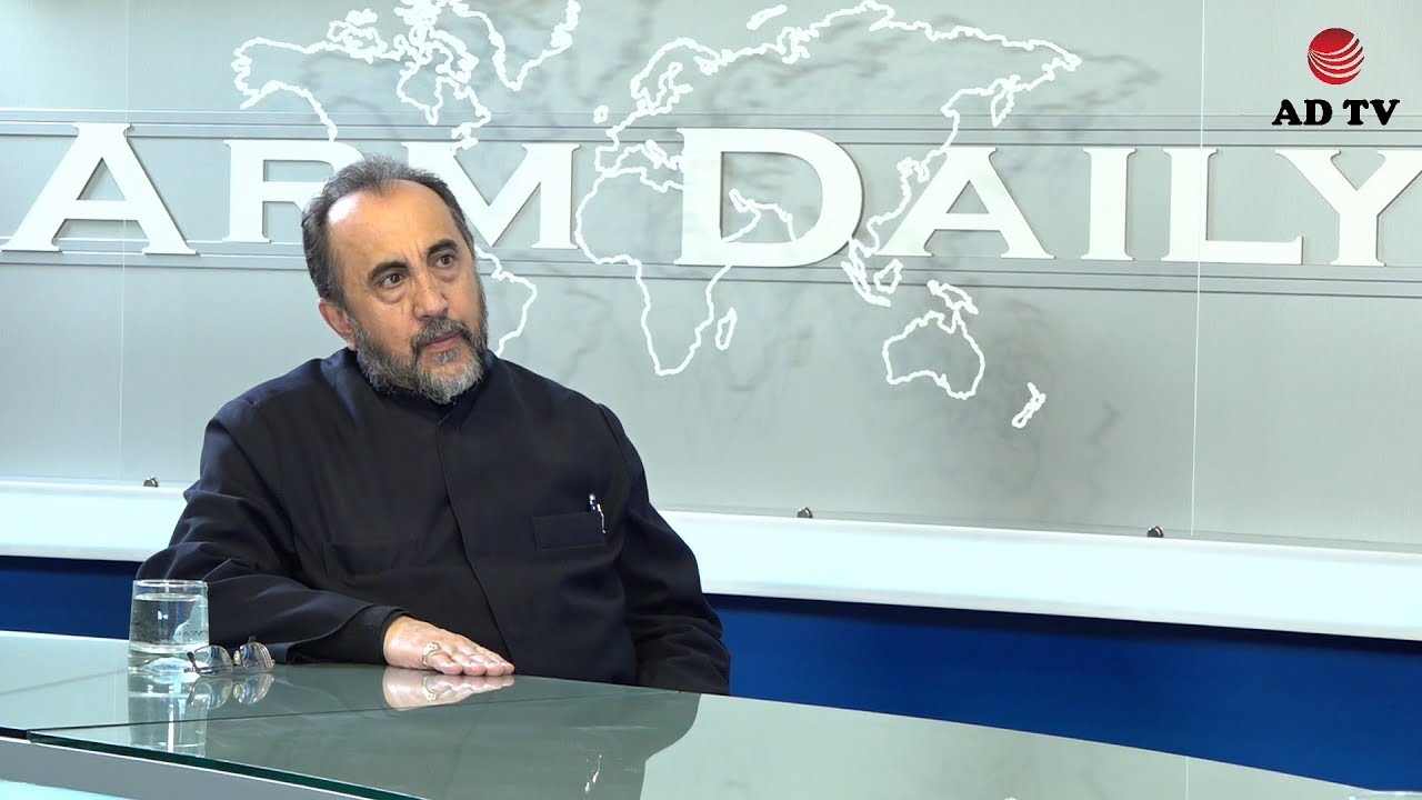 newspaper mockup Եկեղեցի հասարակություն. Հյուրը՝ Միքայել արքեպիսկոպոս Աջապահյան
