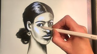Tutorial. Portrait Frida . Procreate Apple Pencil