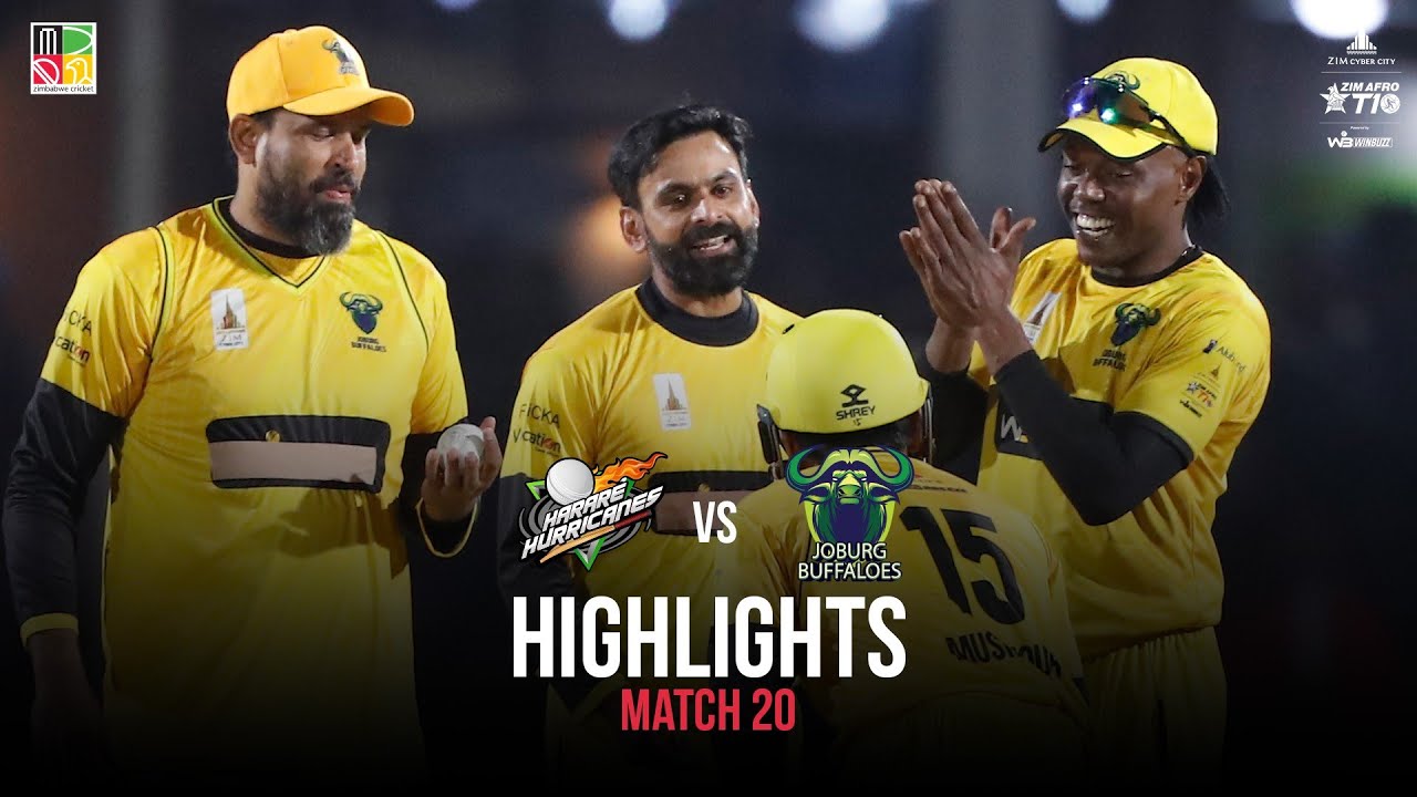 Match 20 Highlights Harare Hurricanes vs Joburg Buffaloes Zim Afro T10