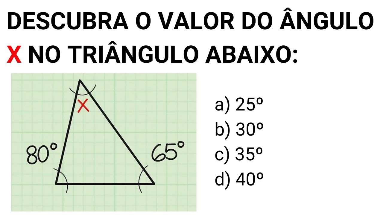 ANGULOS INTERNOS DE UM TRIÂNGULO - YouTube
