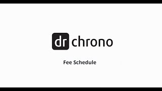 Training: DrChrono Billing | Fee Schedule