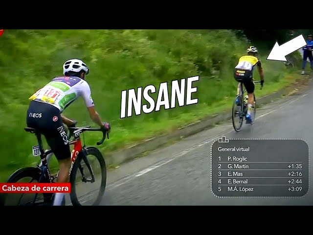 Roglič DESTROYS Egan Bernal on Covadonga Climb | Vuelta a España Stage 17 2021 class=