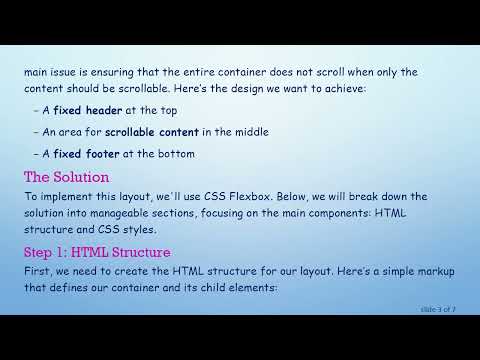 Creating a Fixed Header, Scrollable Content, and Fixed Footer Layout with Flexbox