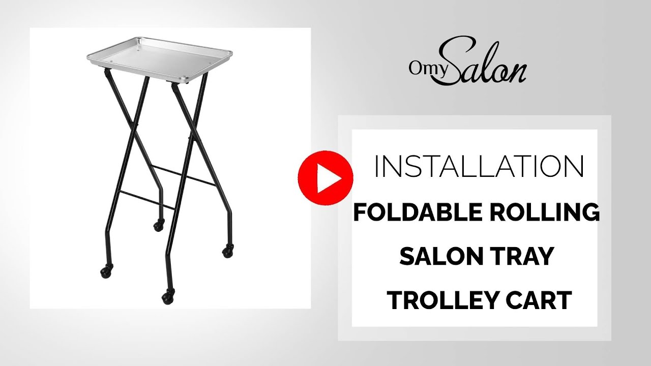 How to Install OmySalon Foldable Rolling Salon Tray Trolley Cart on Wheels