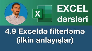 Excel dərsləri - 4.9 Exceldə məlumatların filterlənməsi | Filter menyusu  | Excel