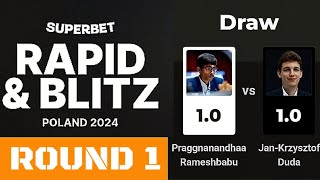 Praggnanandhaa vs Jan Krzysztof Duda ♡ Superbet Rapid & Blitz Poland 2024