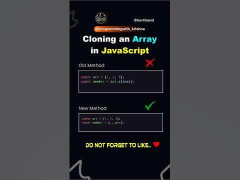 Cloning an Array in JavaScript web development shorthand #shortvideo # ...