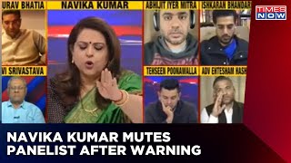 Navika Kumar Mutes Panelist After Giving Several Warnings During Debate | Congress Questions Sena