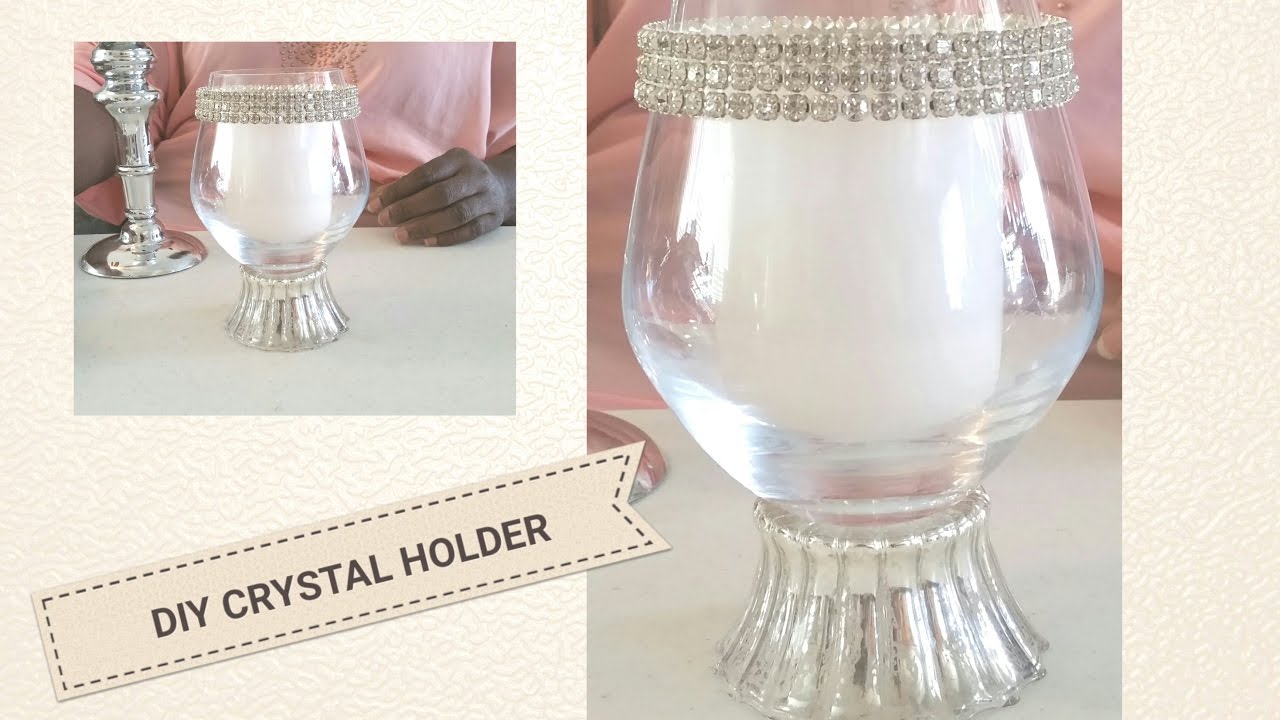 Diy Bling Candle Holder Wedding Decor Under 5 00 Youtube