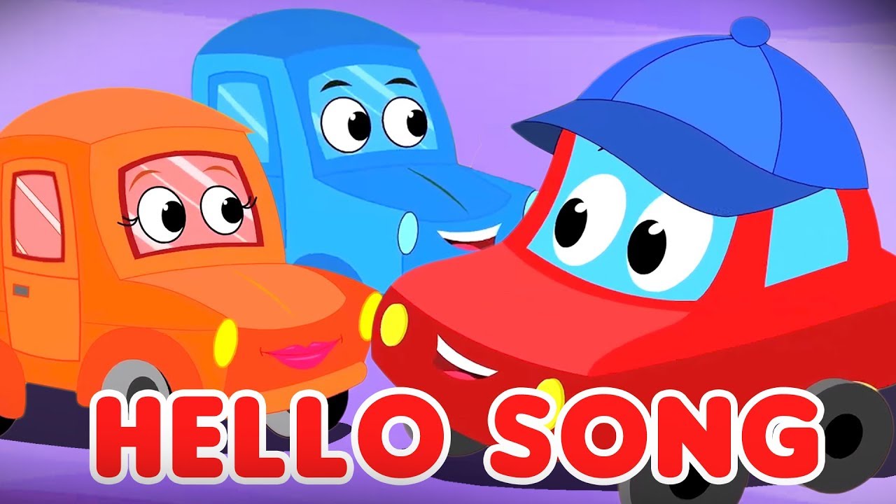 Hello World Song | Little Red Car | Kindergarten Nursery Rhymes | Cartoons  by Super Kids Network - YouTube