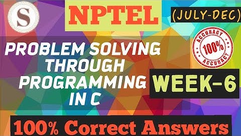 Problem solving through Programming In C||WEEK- 6 Quiz Assignment  Answers 2020 ||#NPTEL||#SKumarEdu
