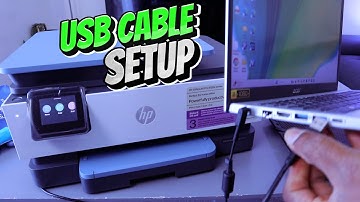 How To  Do HP Officejet Pro 8135e Printer Setup With A USB Cable and Computer  and Print Test Page