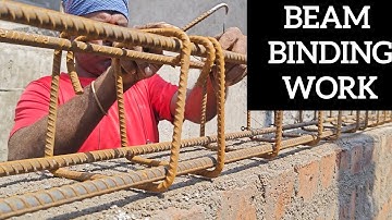 How to tie stirrups with longitudinal rebars in beam. Beam binding work .#beam#youtubevideo#ytviral