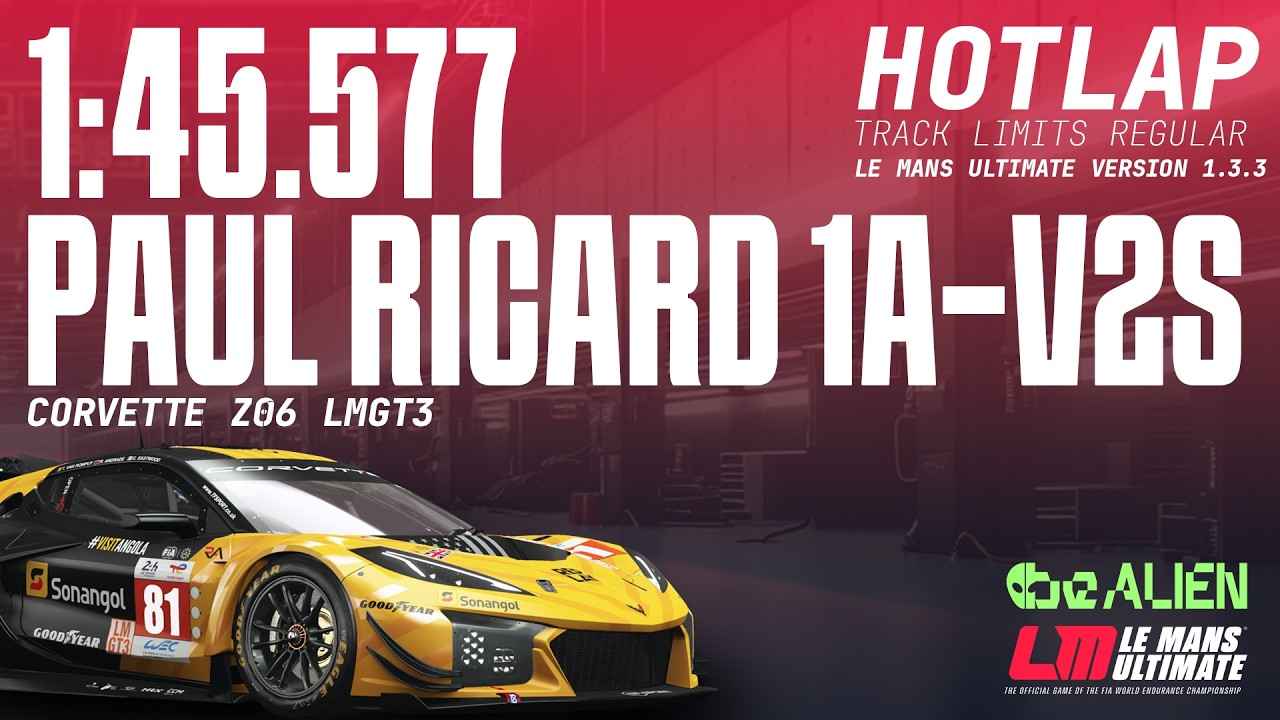 Le Mans Ultimate Hotlap Corvette Z06 LMGT3 @ Paul Ricard 1A-V2s