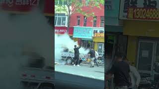 Truck on fire. #shorts #mishap #mishaps #booboo #accident #accidents