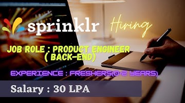 Sprinklr Off Campus Hiring Freshers for the Role of Product Engineer | Back-End Role |