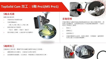 TopSolid 7 Cam 加工：5軸 PRO 1 - M5 PRO 1
