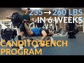 25 LB BENCH INCREASE IN 6 WEEKS - Candito Bench Program FULL OVERVIEW