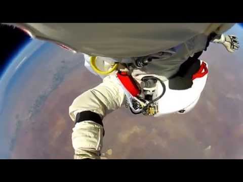Felix Baumgartner - GoPro footage 128K ft space jump video by Red Bull