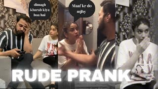 Being *Rude* to my Wife Prank😝😡 | She Left Me😭😅 #rude #fight #couplegoals