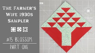#15 PART ONE The Farmer's Wife 1930s Sampler Quilt: How to Make Block #15 Blossom
