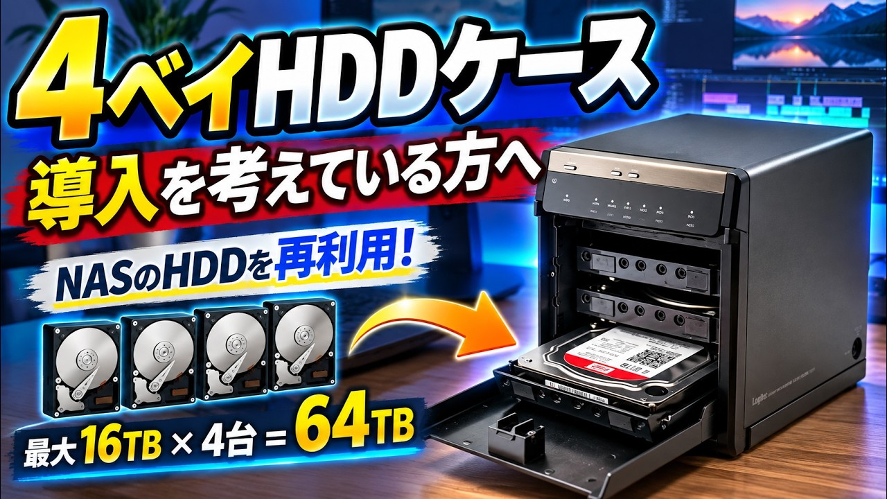 Drobo 4ベイ 外付けハードディスクケース 本体 容量不足を解消】余ったHDDを再利用！4ベイHDDケースを導入してみた