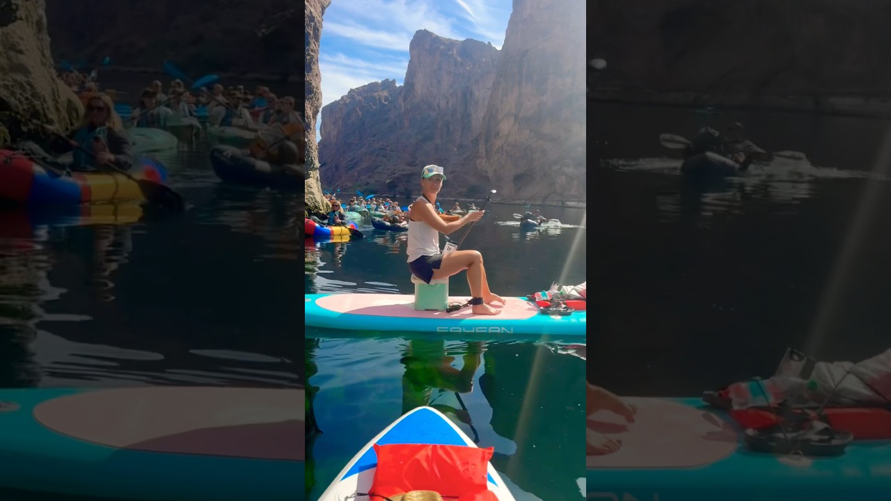 Paddle boarding to Emerald Cave Arizona.