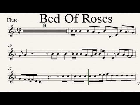 Bed Of Roses Flute Violin Play along Sheet Music