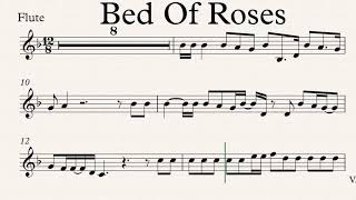 Bed Of Roses Flute Violin Play along Sheet Music