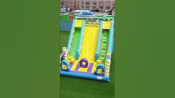 SpongeBob theme inflatable slide, come up and play! #inflatable #spongebob #funtime #slide