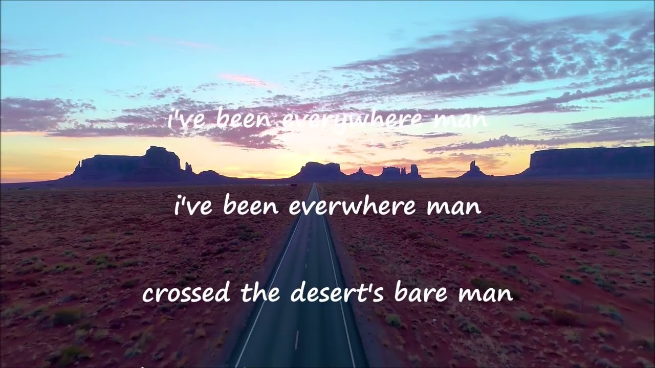 Johnny Cash - I've Been Everywhere - Lyrics Scrolling 