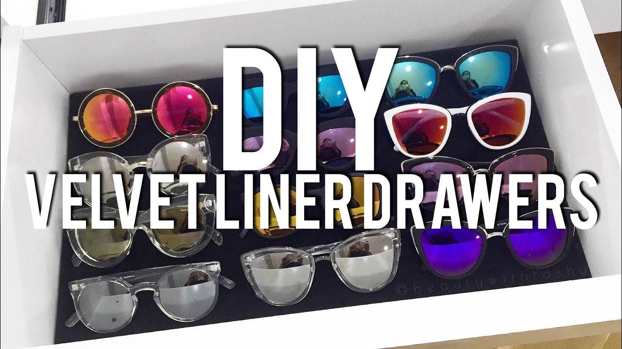 DIY Velvet Drawer Liners Tutorial: how to make velvet drawer lining!