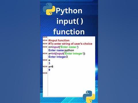 input function in python - YouTube