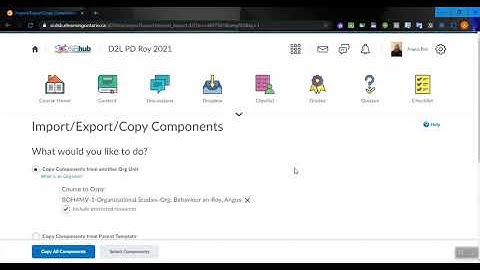 Importing Content from Other Courses in D2L
