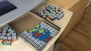 Rubik's Cube Mosaic - 3 Different Marios From Super Mario 3