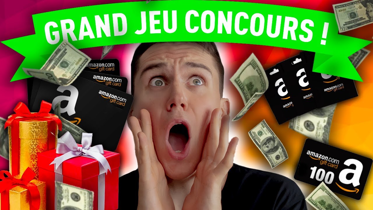 NOUVEAU !!! JEU CONCOURS 🎁 - 100€ à gagner !!! - GRATUIT - CARTE CADEAU  AMAZON - YouTube