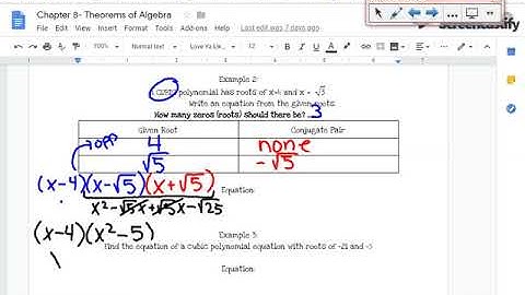 Ch 8 L7 - Conjugate Root Theorem