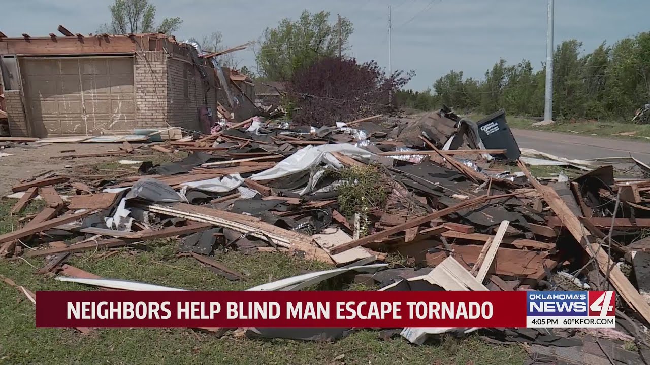 Neighbors help blind man escape tornado - YouTube