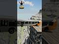 Excavator and Bus CLİFF bottom #beamngdrive #shorts