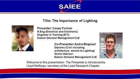 SAIEE Load Research Chapter | "The Importance of Lighting: Knowledge, Testing & Design"