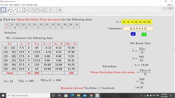 mean deviation from mean use GeoGebra