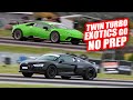 Twin-Turbo Supercars Monsters Hit The Runway For Some No Prep - Drag Battle 2023