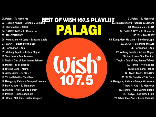Palagi - TJ Monterde | BEST OF WISH 107.5 Top Songs 2024 - Best OPM New Songs Playlist 2024 #vol1 class=