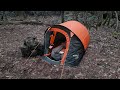 Wild camping  freezing temps  popup tent