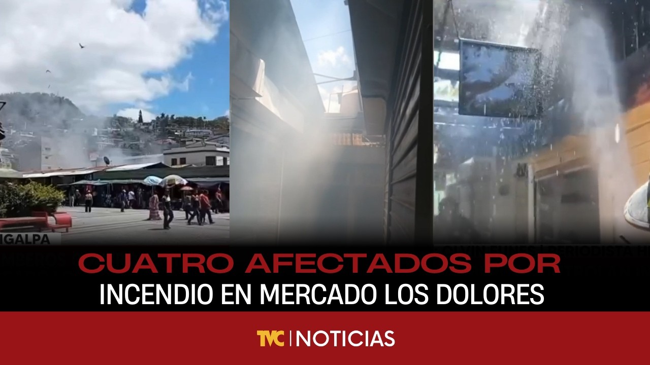 Cuatro afectados por incendio en mercado los Dolores
