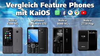 Vergleich KaiOS-Handys: Nokia 6300 4G vs myPhone Up Smart LTE vs Nokia 8000 4G vs Nokia 2720 Flip