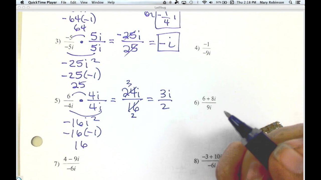 Rationalizing The Denominator Worksheet