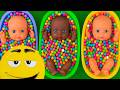 4 Minutes Satisfying with Full of 3 Rainbow BathTubs Candy with M&M's & Magic Slime Cutting Video 20